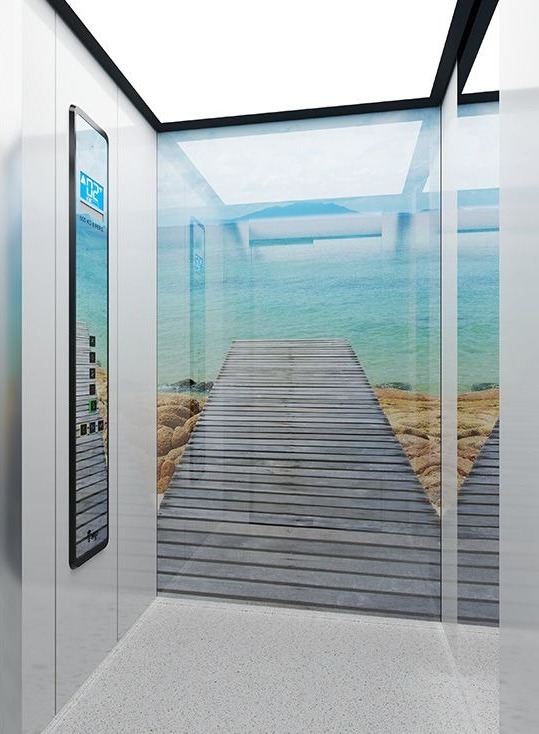 Cabina modelo premium con iluminación perimetral — Ascensores Skylift